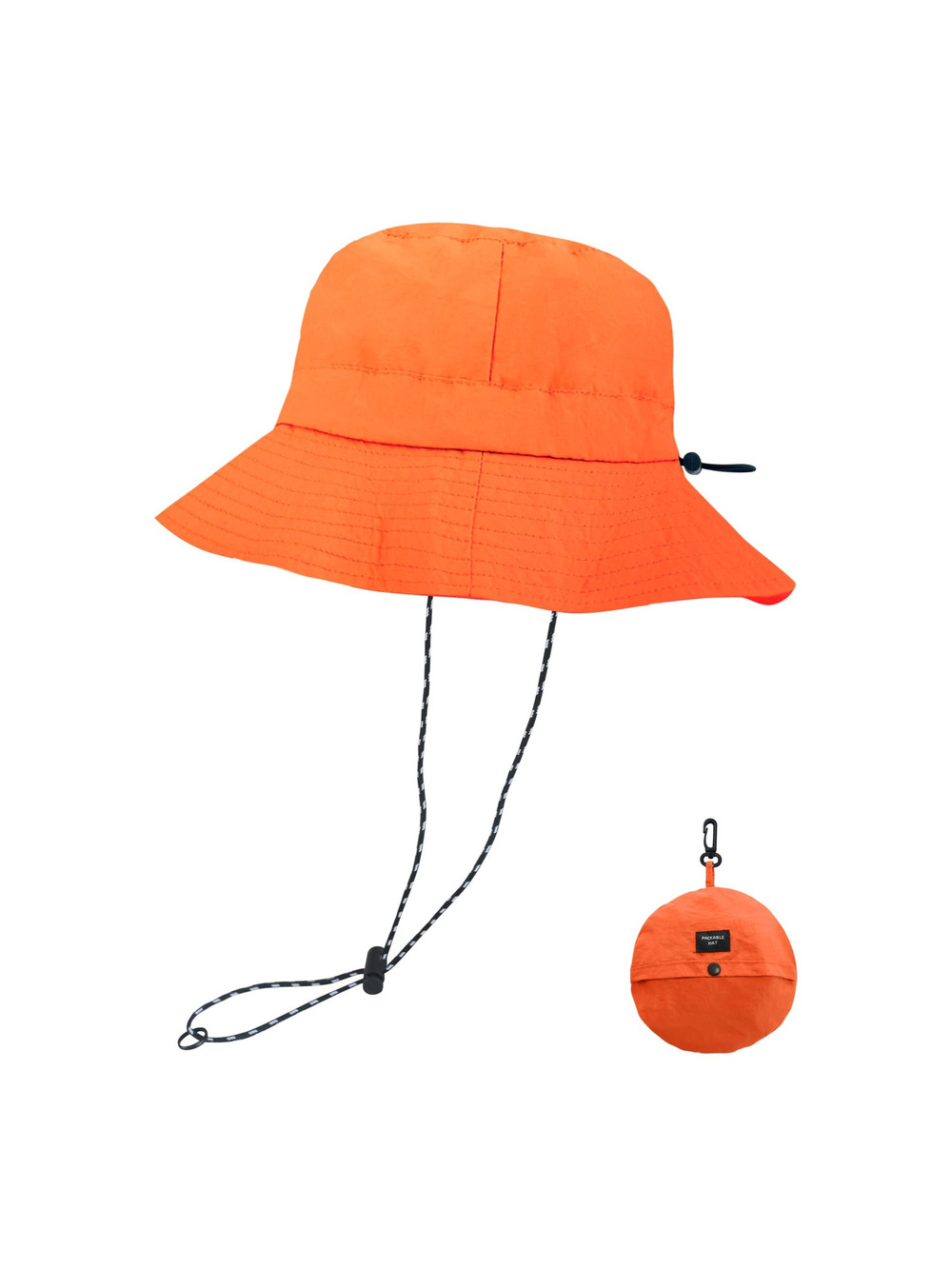 Sun Bucket Hats for Woman Men Lightweight Sun Hat | Pure Orange | Size OS